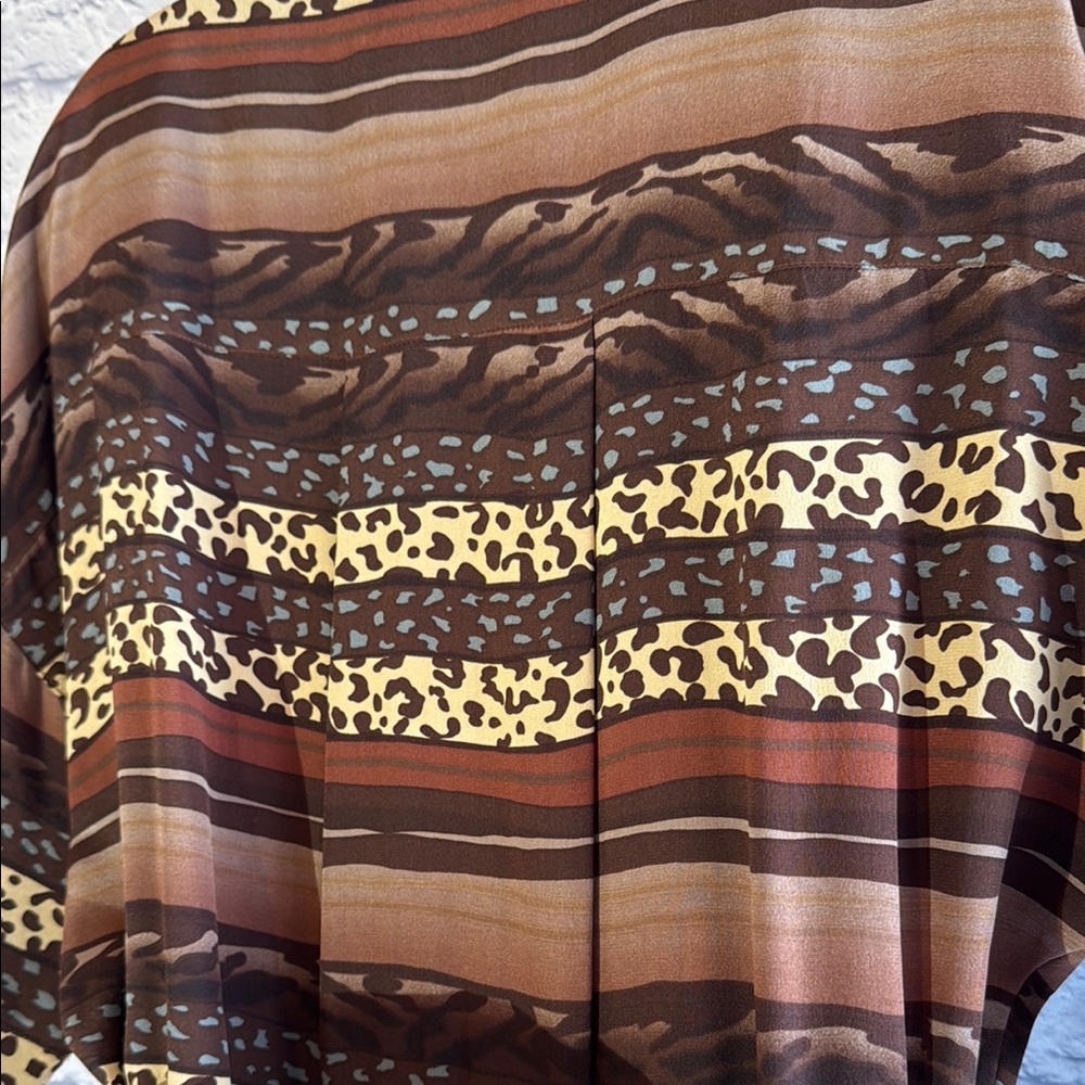 Maggy London Brown and Cream Striped Midi Dress - Picture 5 of 11